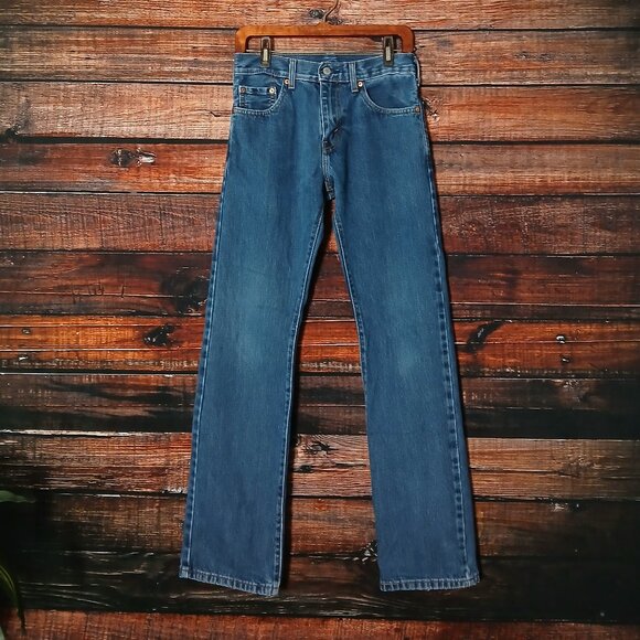 Levis Jeans 517 Mens 29X32 Boot Cut Dark Wash Blue Denim 100% Cotton Red Tab - Picture 2 of 9